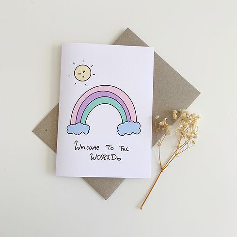 Welcome Baby Rainbow Card